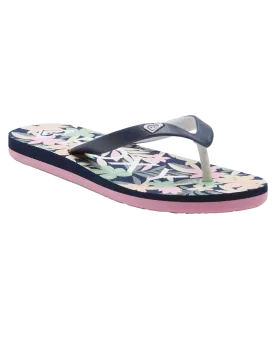 Girls Tahiti VII Flip Flops in Navy & Pink