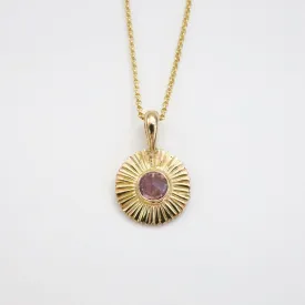 Gold Nova Necklace with Pastel Sapphire