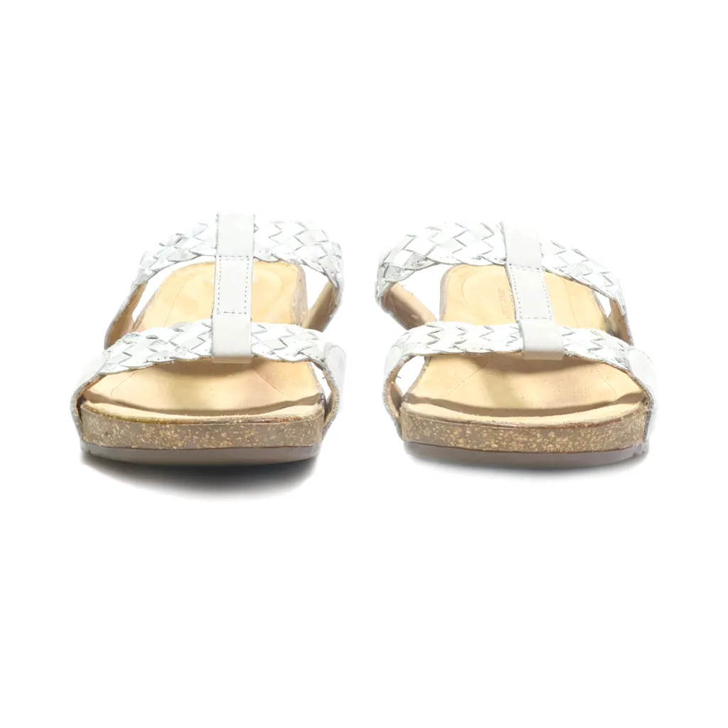 Hotter Flat Sandals Leather Grey Colour For Women