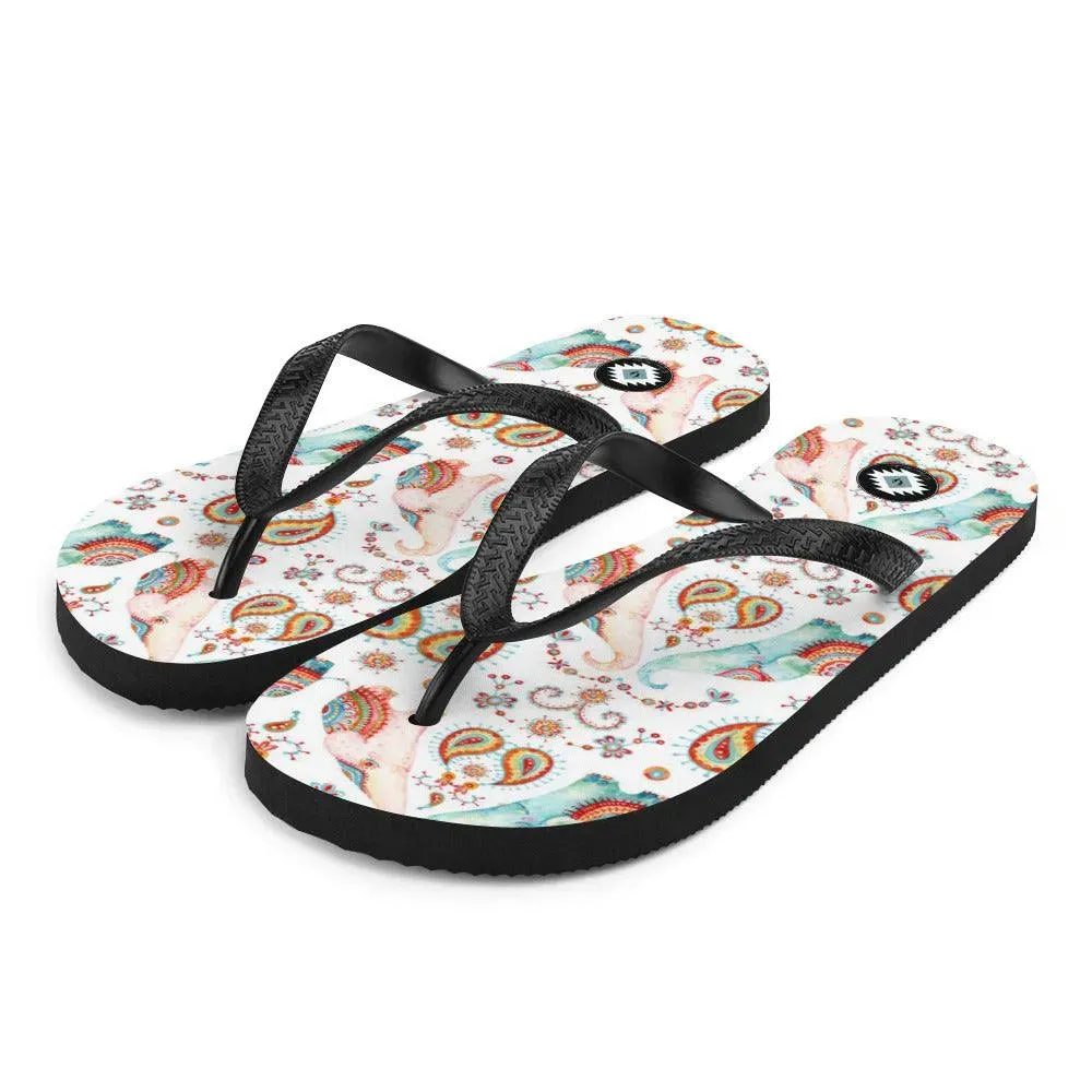 Indian Elephants Flip Flops