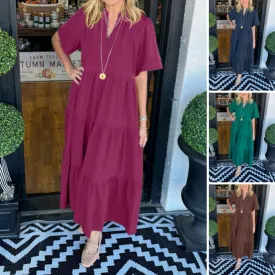 Limited Time 50% OffWomens Elegant Tiered Maxi Dress