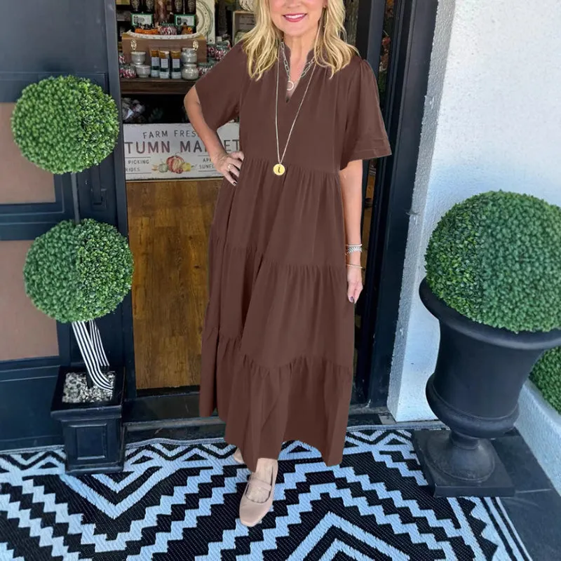 Limited Time 50% OffWomens Elegant Tiered Maxi Dress