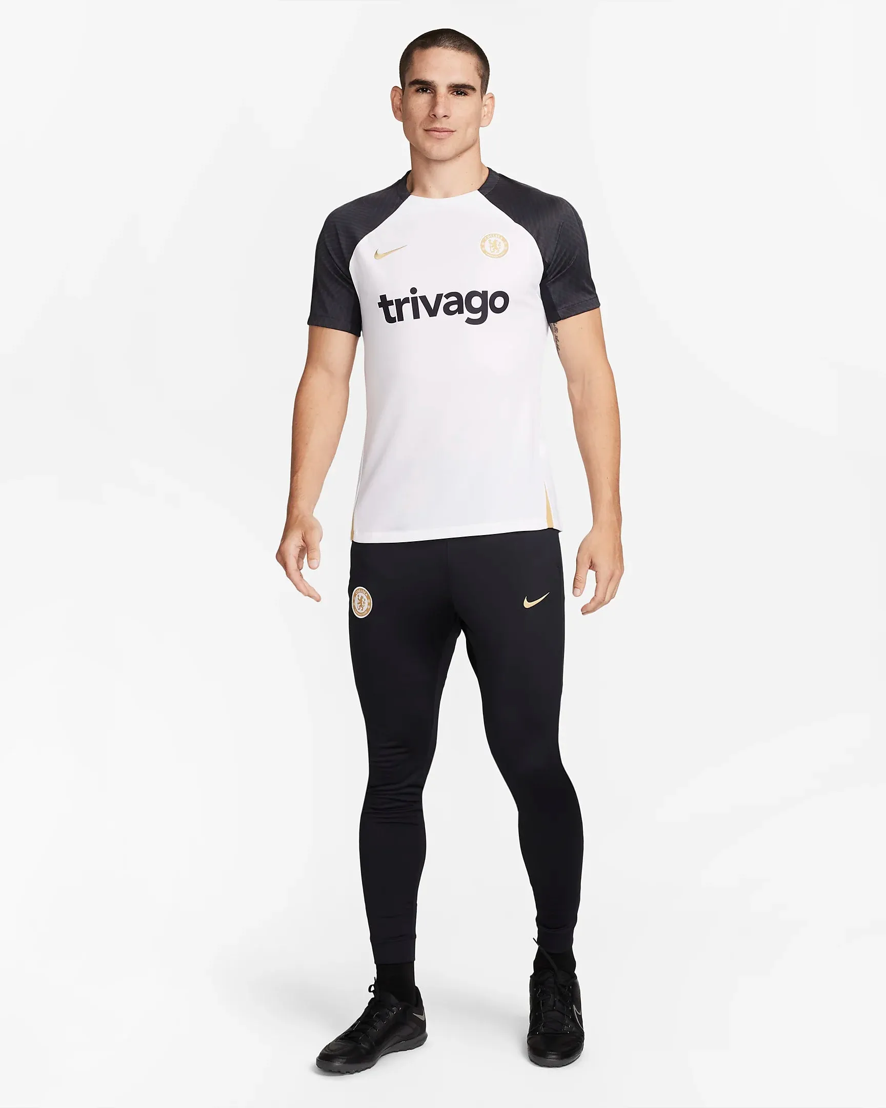 Maillot d'entrainement Chelsea 2023/2024 - Blanc/Noir/Doré