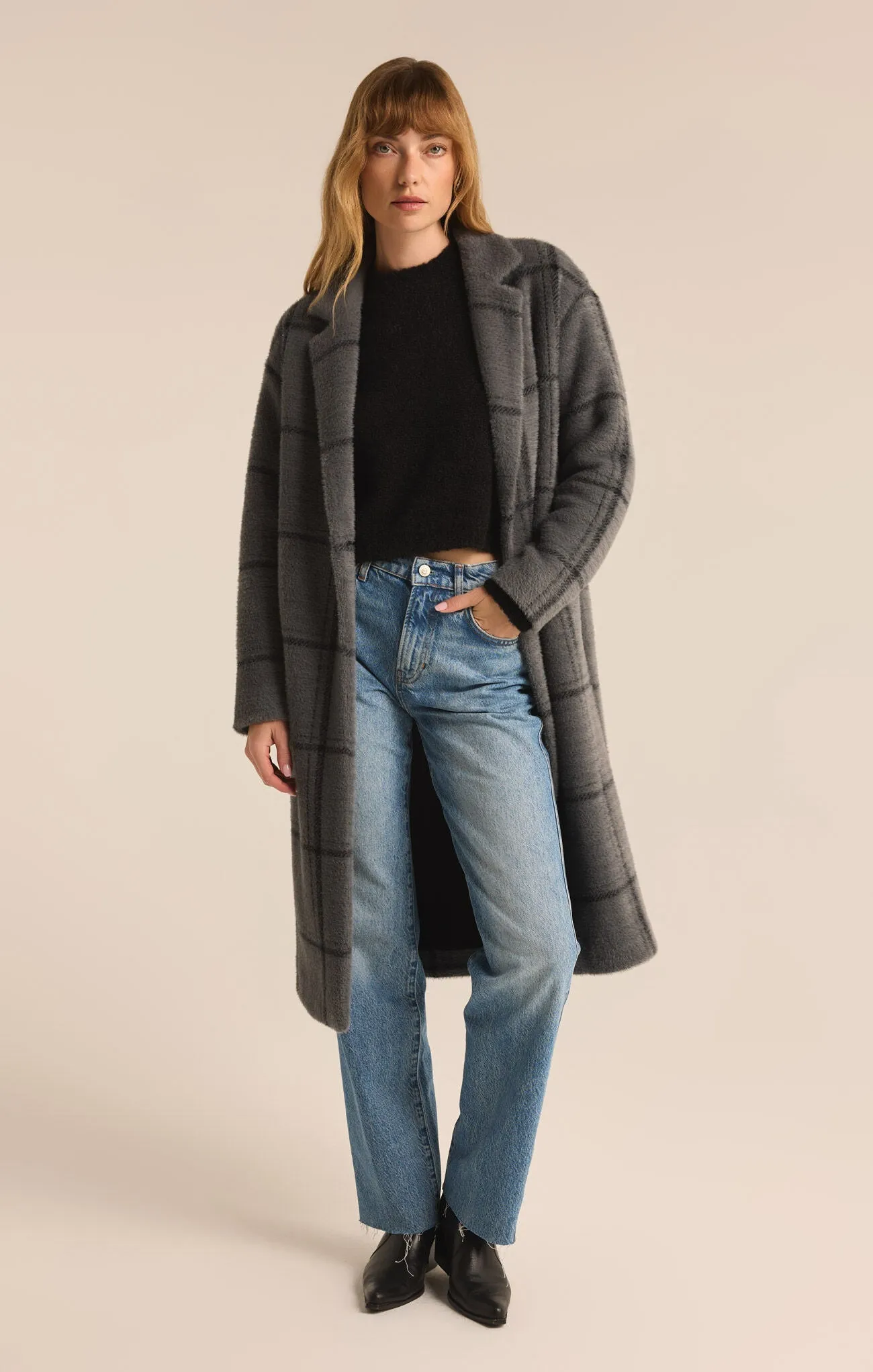 Mason Windowpane Knit Coat