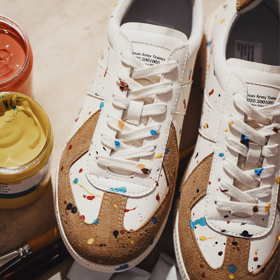 Men's Vintage Handmade Ink Graffiti German Army shoes