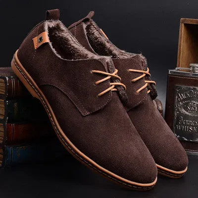 Merkmak Genuine Leather Men's Business Wedding Shoes Fashion 2017 Men Flats Suede Shoes Footwear Moccasin Loafer Formal Shoes