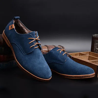 Merkmak Genuine Leather Men's Business Wedding Shoes Fashion 2017 Men Flats Suede Shoes Footwear Moccasin Loafer Formal Shoes