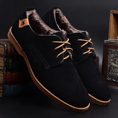 Merkmak Genuine Leather Men's Business Wedding Shoes Fashion 2017 Men Flats Suede Shoes Footwear Moccasin Loafer Formal Shoes