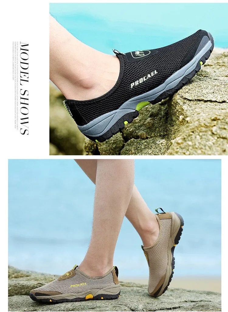 Mesh Shoes Men Sneakers Black Casual Men Loafers Outdoor Slip On Sneakers Men Water Male Footwear