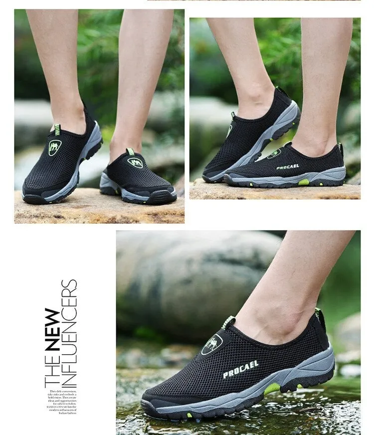 Mesh Shoes Men Sneakers Black Casual Men Loafers Outdoor Slip On Sneakers Men Water Male Footwear