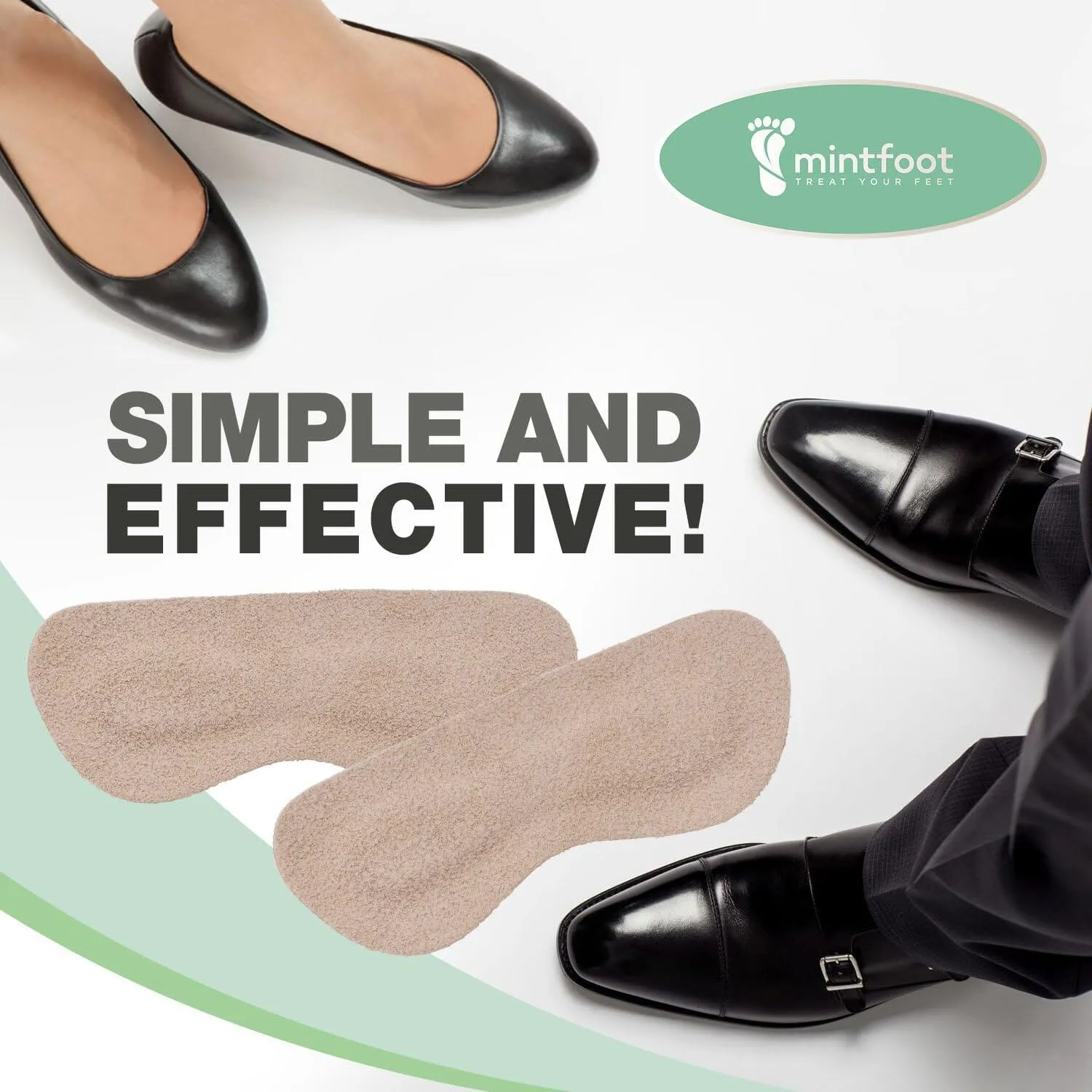 Mintfoot Leather Heel Grips - 10 Pieces - Shoe Liners for Women & Men - Heel Snugs to Stop Blisters & Cuts