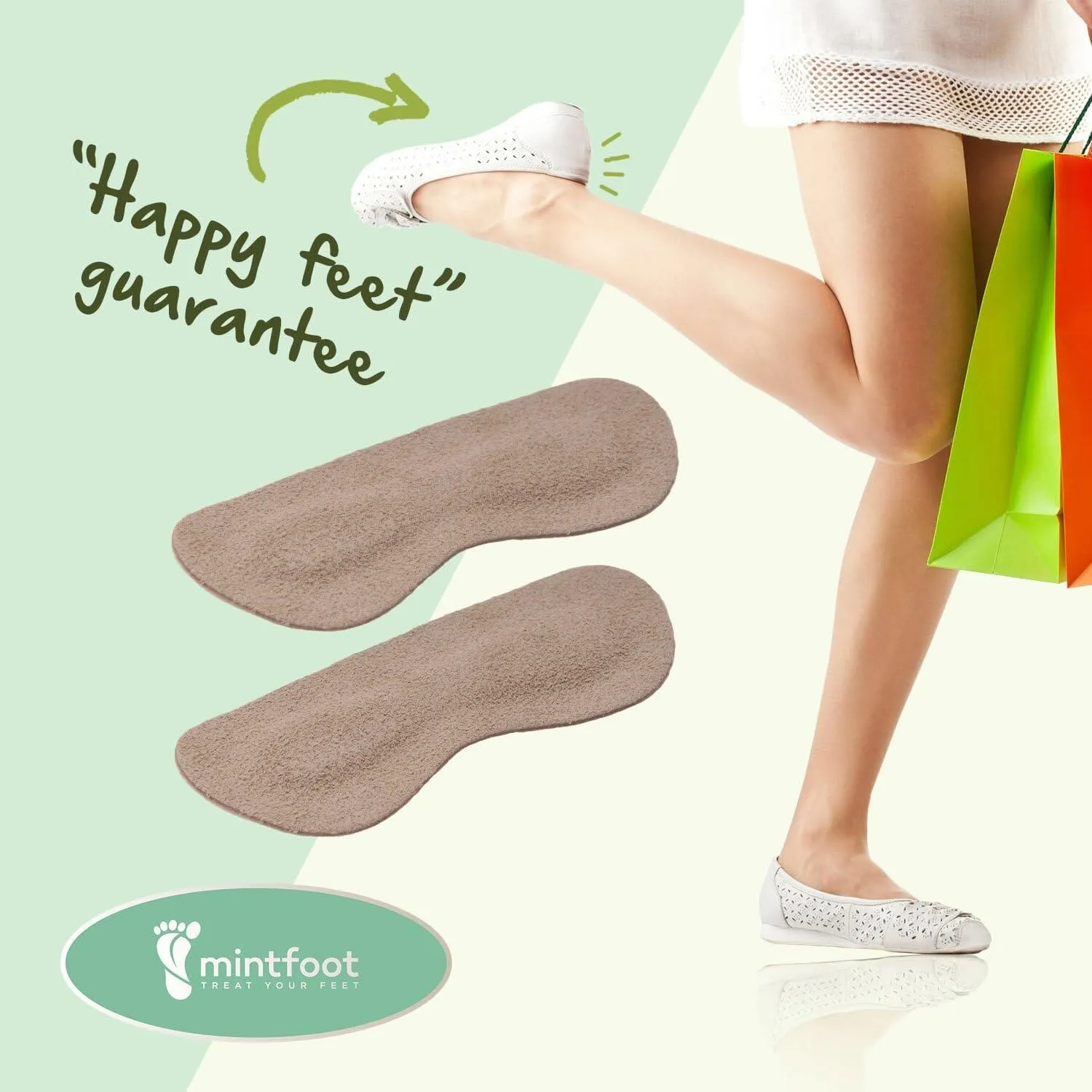 Mintfoot Leather Heel Grips - 10 Pieces - Shoe Liners for Women & Men - Heel Snugs to Stop Blisters & Cuts