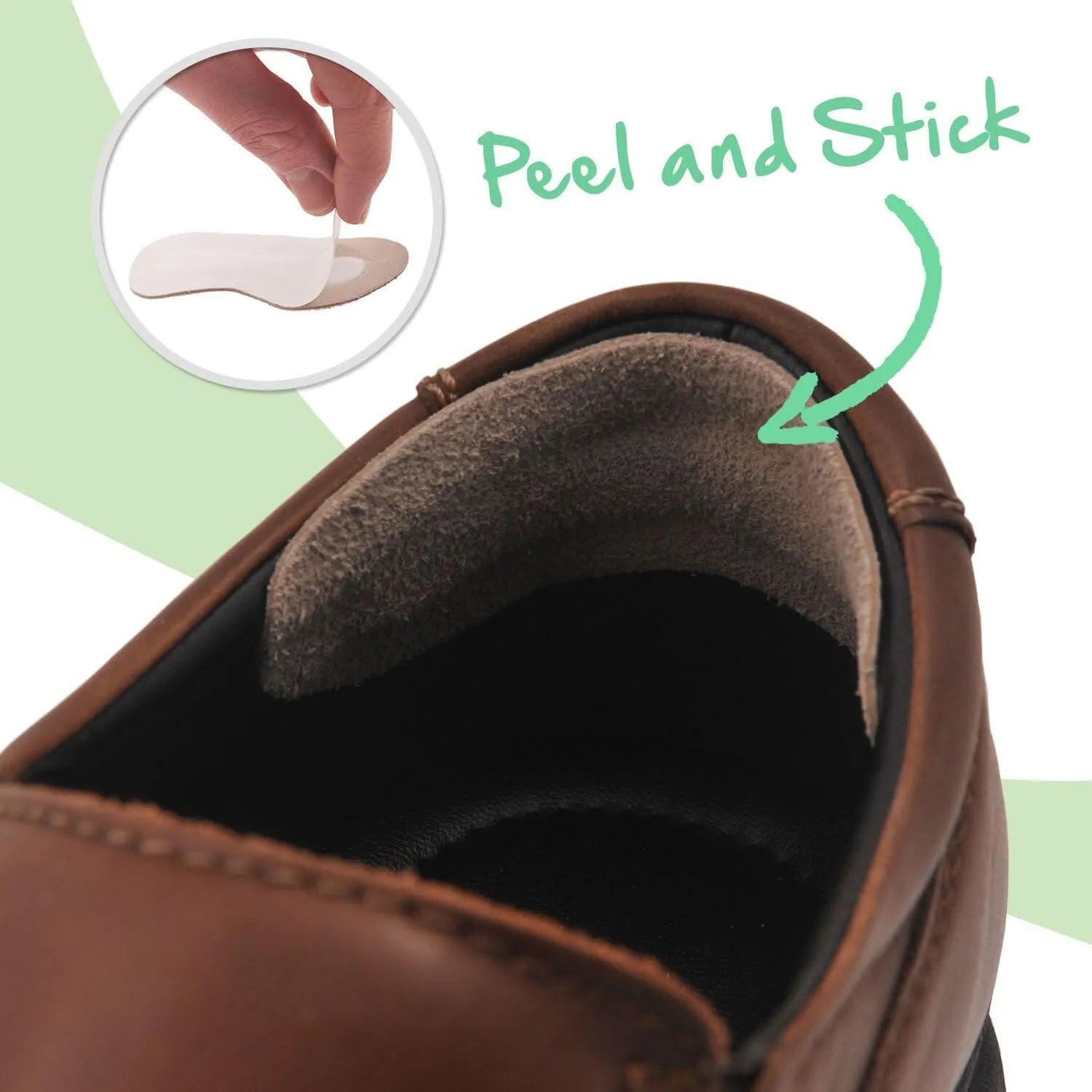 Mintfoot Leather Heel Grips - 10 Pieces - Shoe Liners for Women & Men - Heel Snugs to Stop Blisters & Cuts