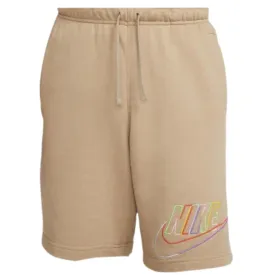 Nike Branded Multicoloured Swoosh Logo Light Brown Shorts