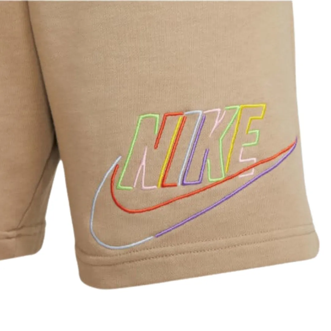Nike Branded Multicoloured Swoosh Logo Light Brown Shorts