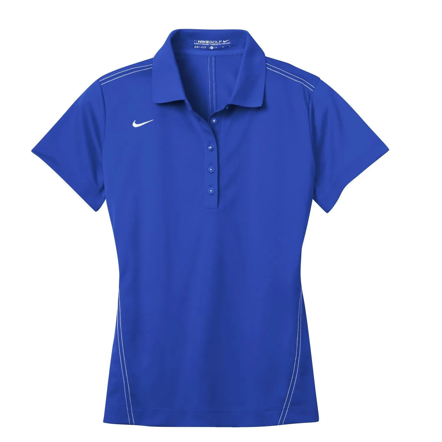 Nike Women's Blue Sapphire Dri-FIT Short Sleeve Sport Swoosh Pique Polo