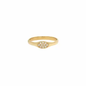 Oval Pavé CZ Signet Ring