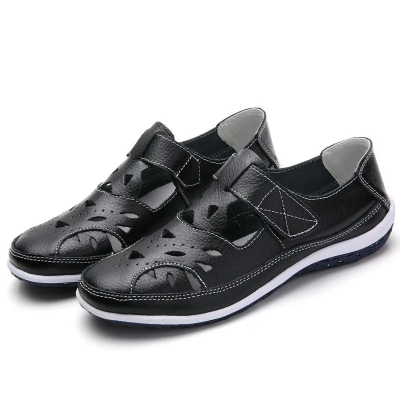 Owlkay Retro Soft Soled Hollow Sandals