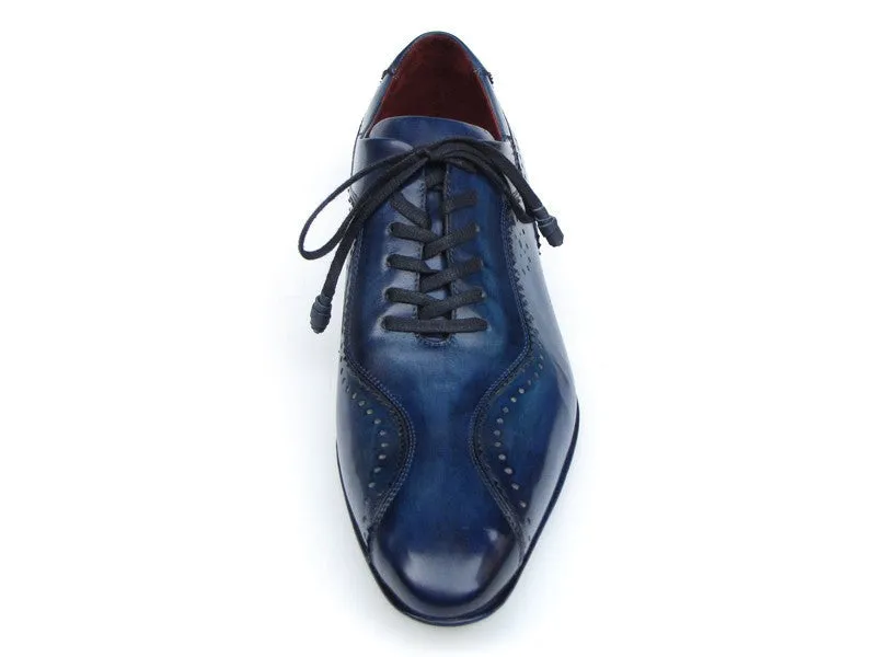 Paul Parkman Men's Blue Handmade Casual Shoes