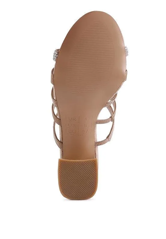 Peaches Multi Strap Diamante Detail Sandals