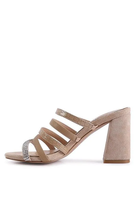 Peaches Multi Strap Diamante Detail Sandals