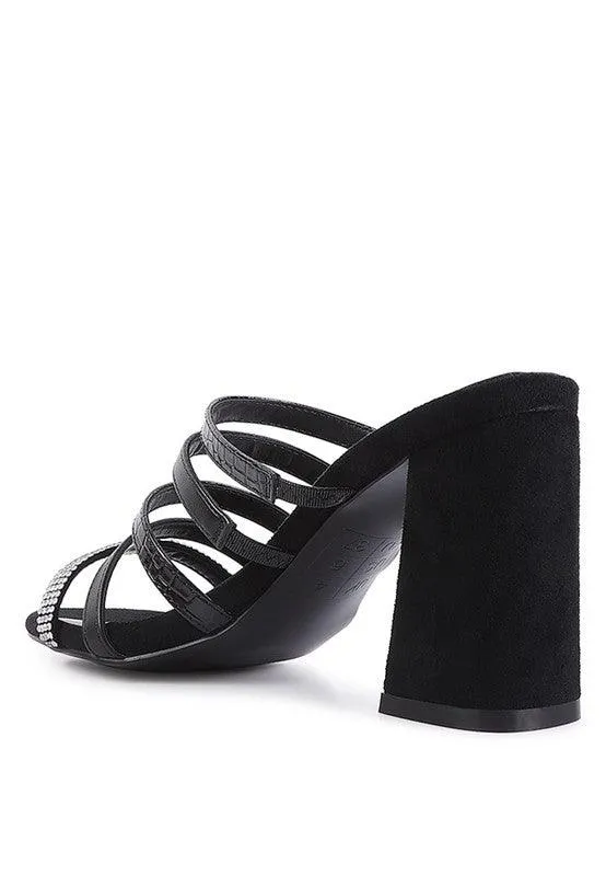 Peaches Multi Strap Diamante Detail Sandals
