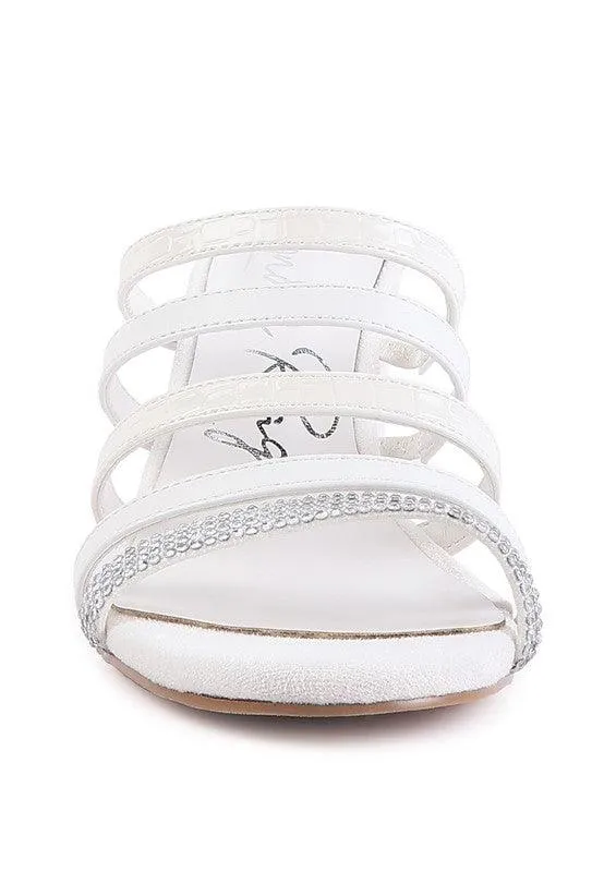 Peaches Multi Strap Diamante Detail Sandals