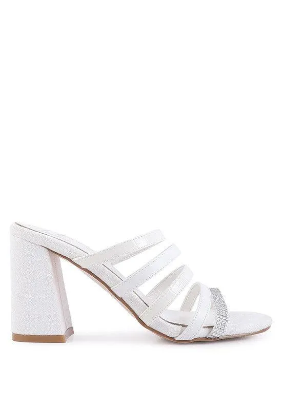 Peaches Multi Strap Diamante Detail Sandals