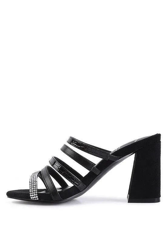 Peaches Multi Strap Diamante Detail Sandals