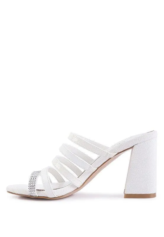 Peaches Multi Strap Diamante Detail Sandals