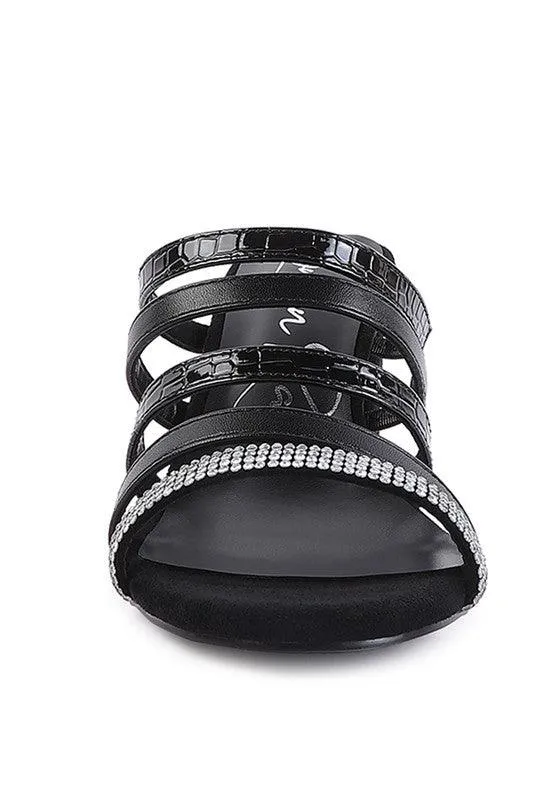 Peaches Multi Strap Diamante Detail Sandals