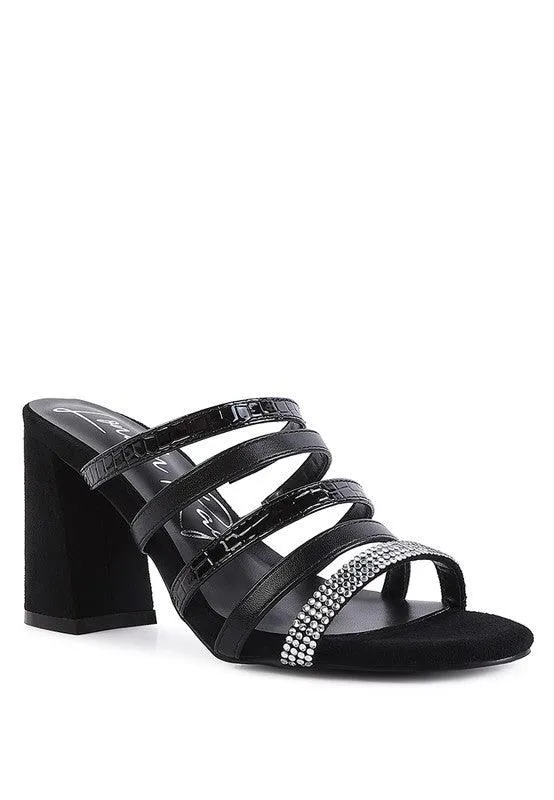 Peaches Multi Strap Diamante Detail Sandals