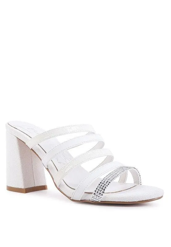 Peaches Multi Strap Diamante Detail Sandals