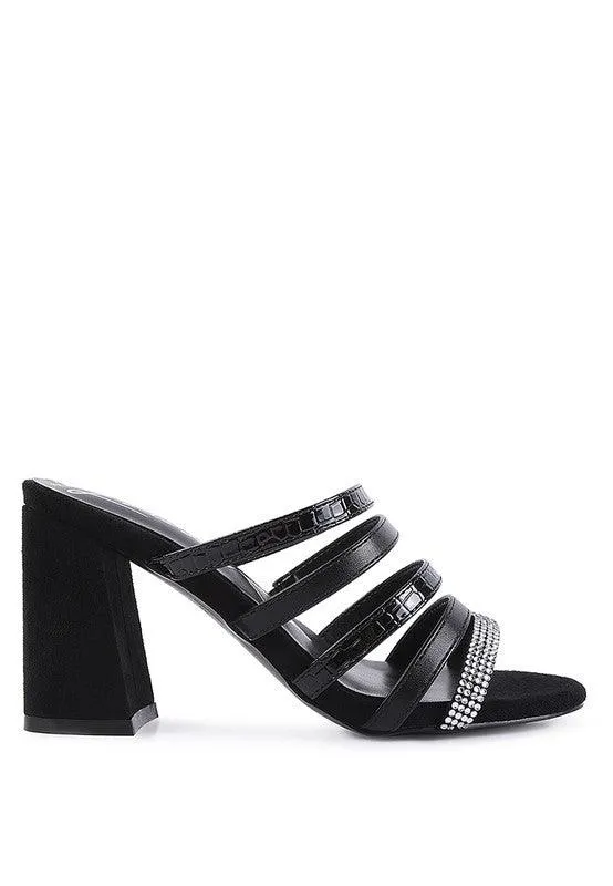Peaches Multi Strap Diamante Detail Sandals
