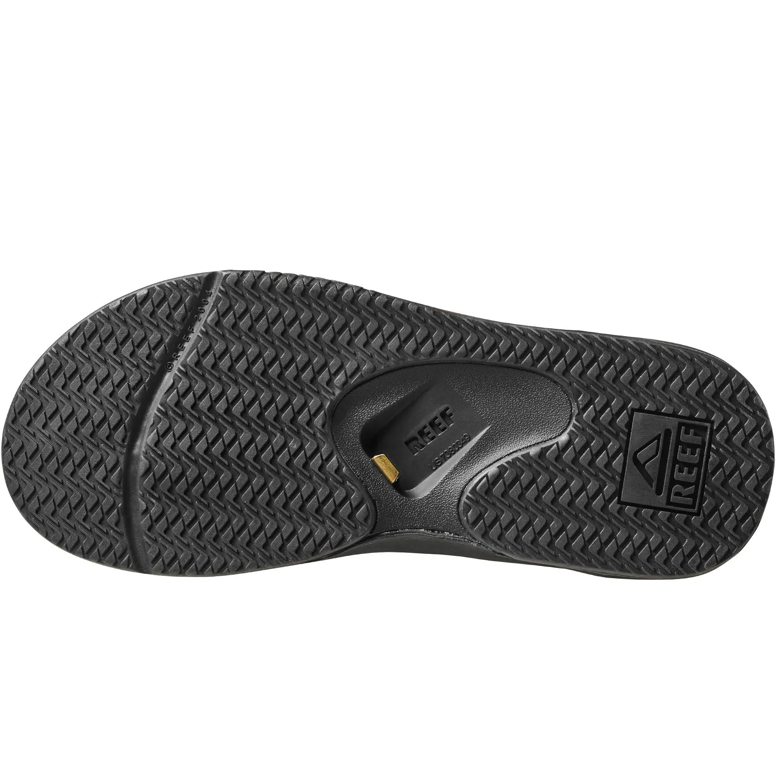 Reef Mens Fanning Leather Flip Flops - Abyss