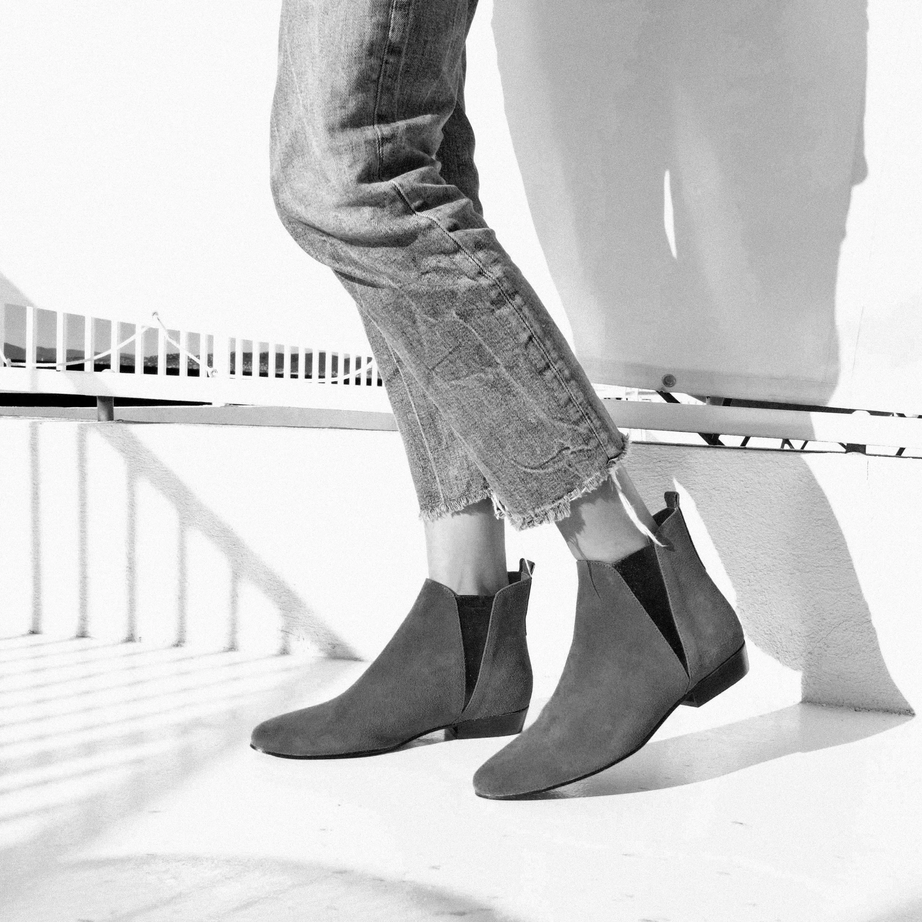Rita Calf Suede Dark Taupe