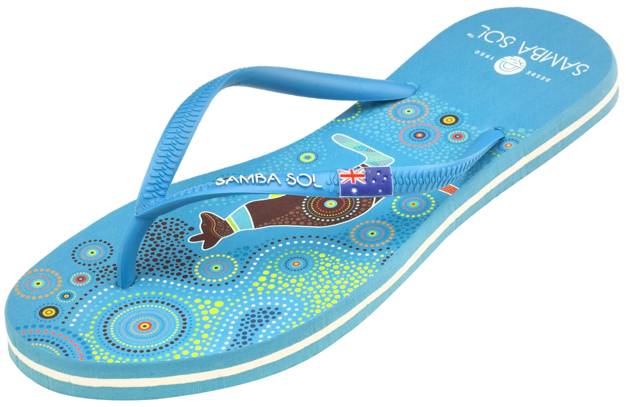 Samba Sol Men's Countries Collection Flip Flops - Australia Blue