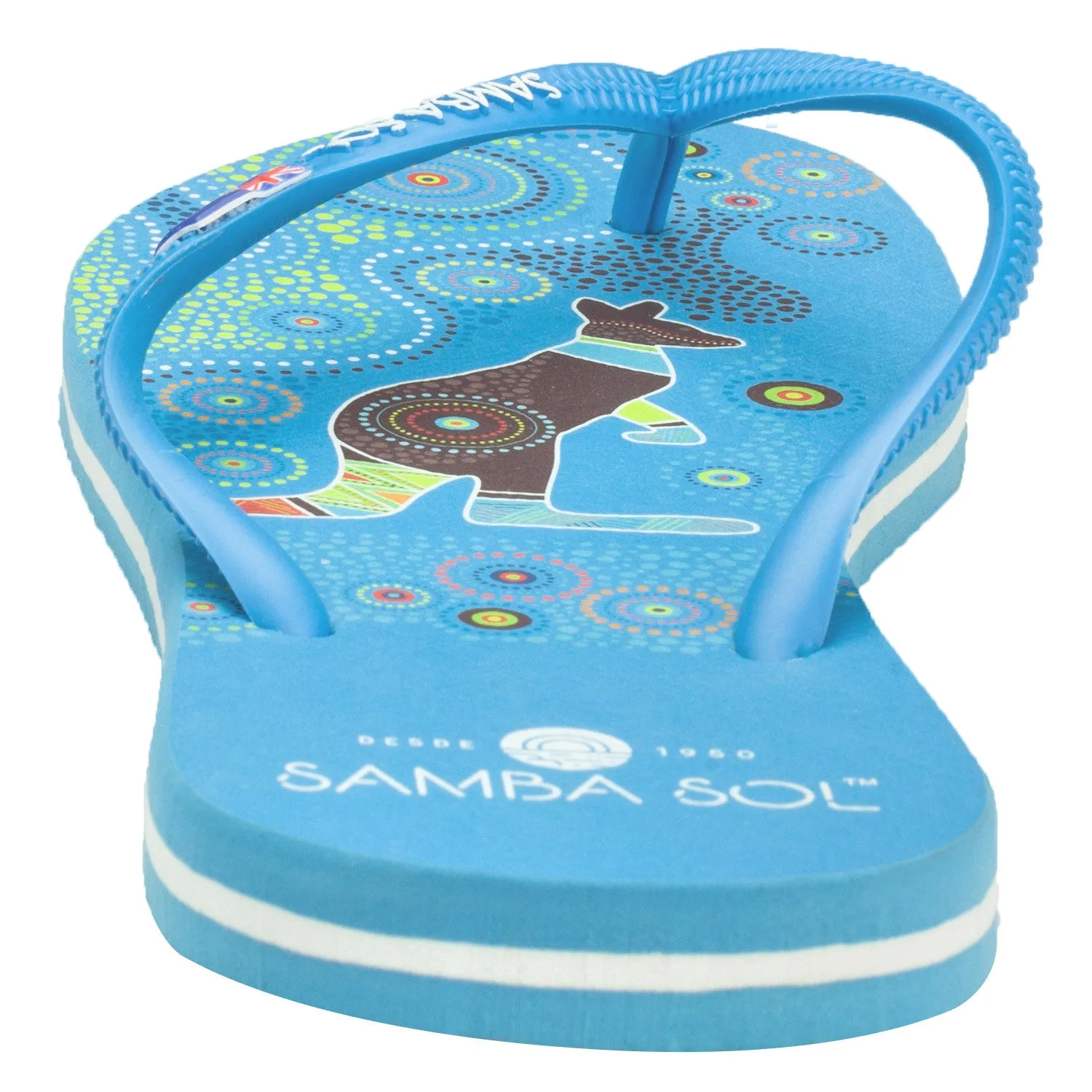 Samba Sol Men's Countries Collection Flip Flops - Australia Blue