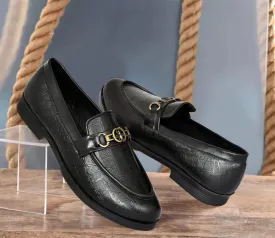 Semi-formal Slip-on for Men with Block Pattern | Black