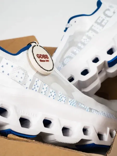 Sepatu Sneakers On Running Cloudmonster White Indigo Blue Authentic Sneakers