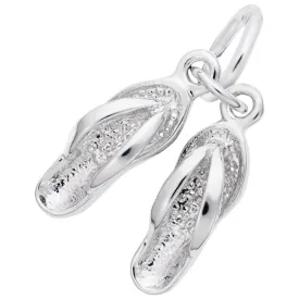 SILVER PAIR OF FLIP FLOPS ACCENT CHARM