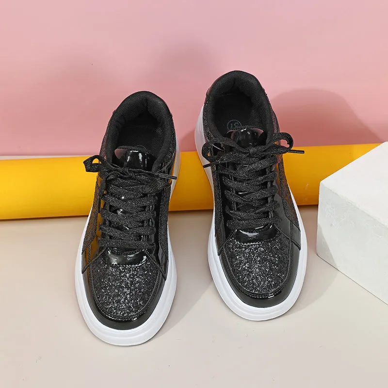 Thick-Soled Sequined Trendy Shoes