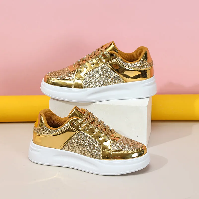 Thick-Soled Sequined Trendy Shoes