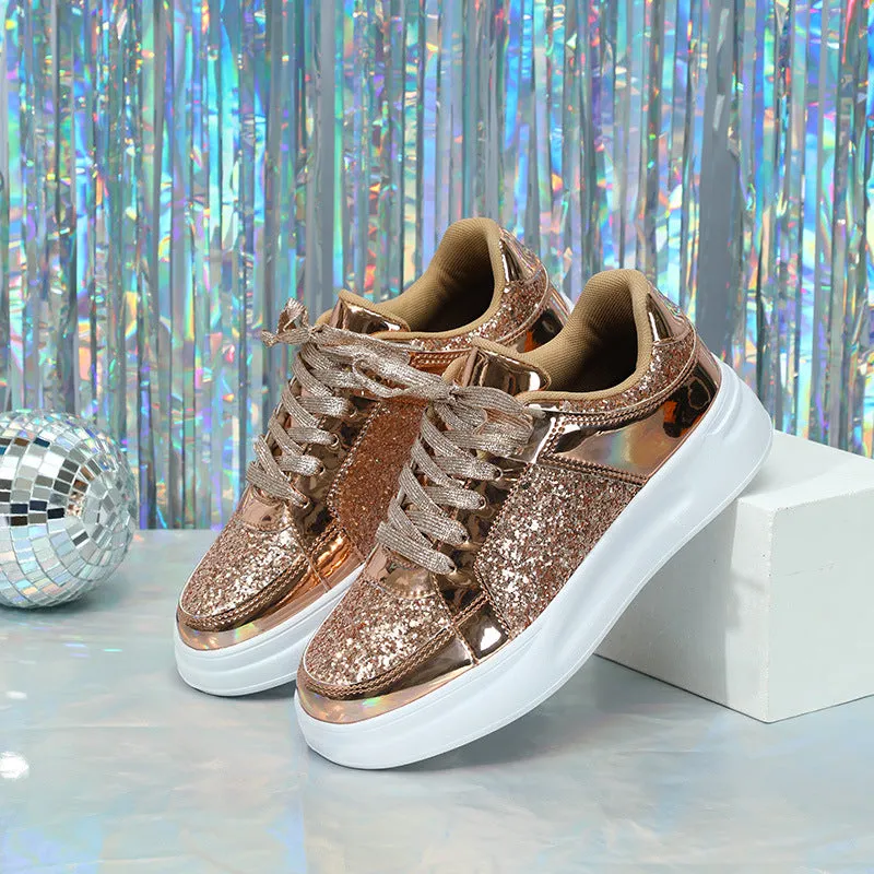 Thick-Soled Sequined Trendy Shoes