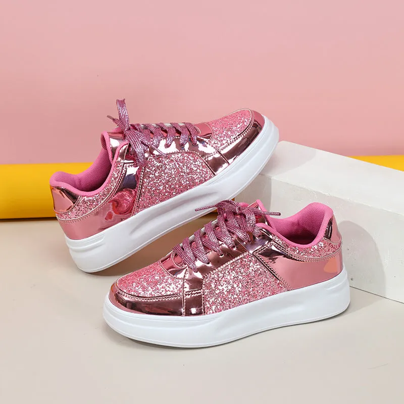 Thick-Soled Sequined Trendy Shoes