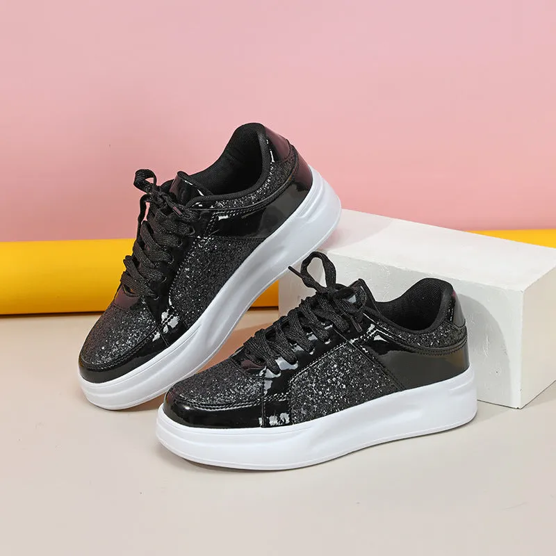 Thick-Soled Sequined Trendy Shoes
