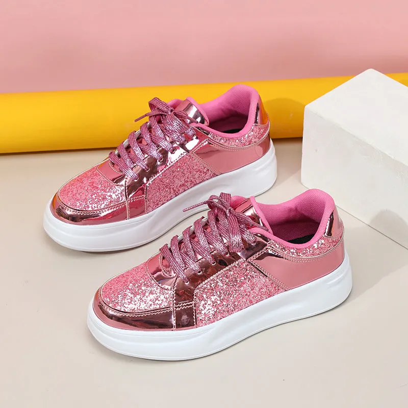 Thick-Soled Sequined Trendy Shoes