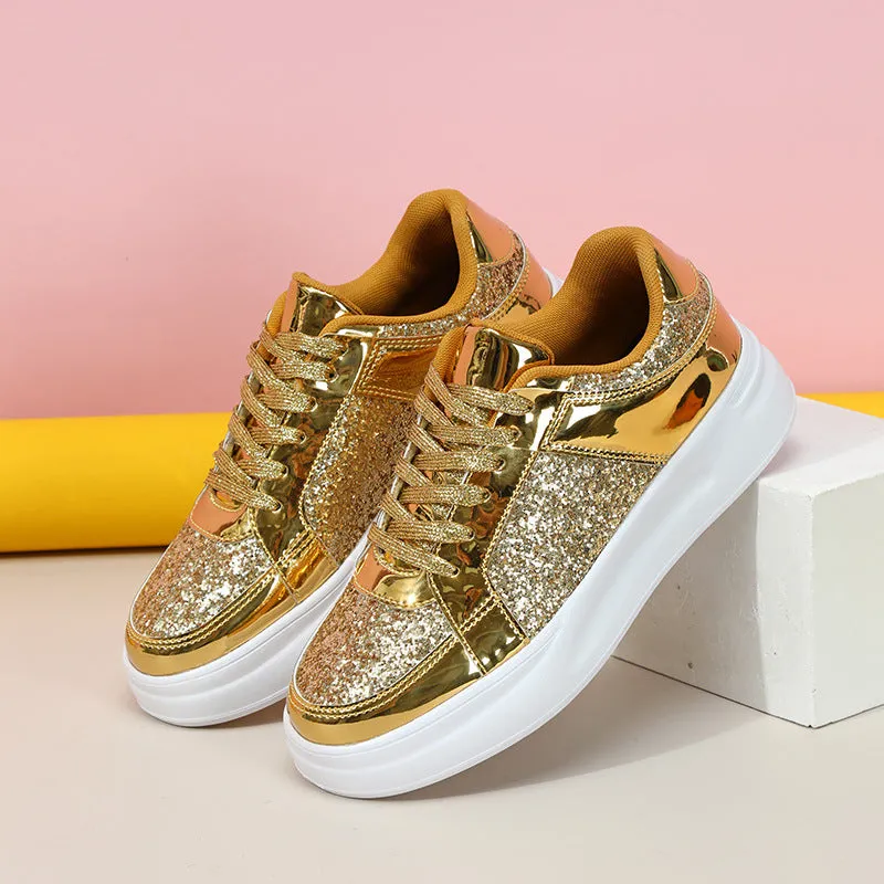 Thick-Soled Sequined Trendy Shoes