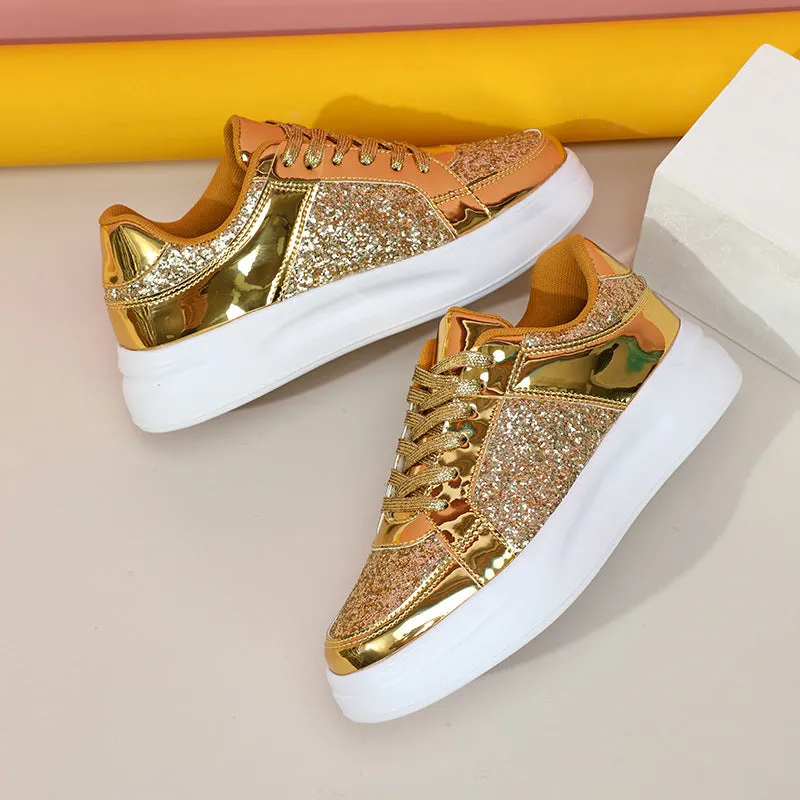 Thick-Soled Sequined Trendy Shoes