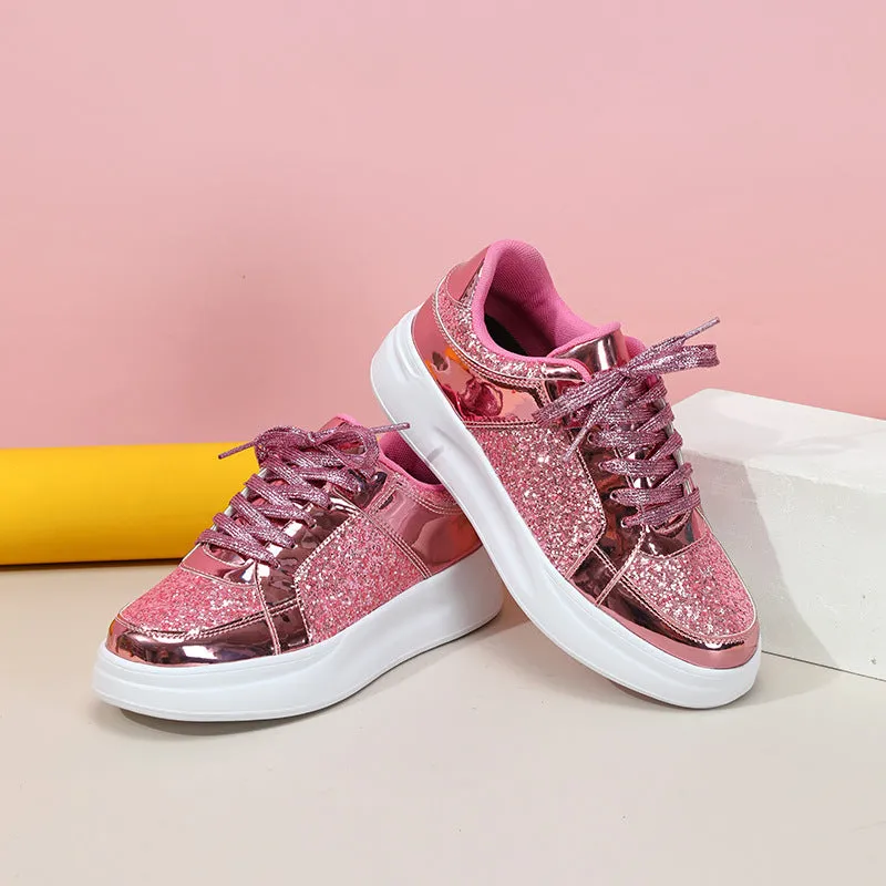 Thick-Soled Sequined Trendy Shoes